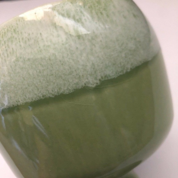 Cookson Pottery 19 USA Green Drip Glaze Footed Pedestal Chalice Vase Planter - Picture 12 of 12